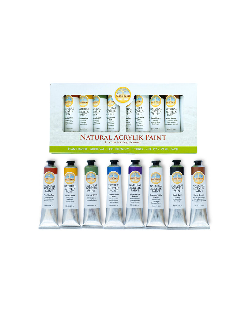 Natural Acrylik Paint™ - Acrylic paint set 8 colors  Earth colors