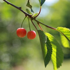 Eetbare tuin-edible garden Prunus avium "Napoleon" - Sweet orange yellow cherry