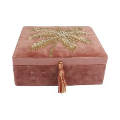 À la Velvet box with palmtree in beads À la Velvet box with palmtree in beads