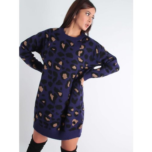 Purple Queen Lura leopard sweater dress Purple Queen Lura leopard sweater dress
