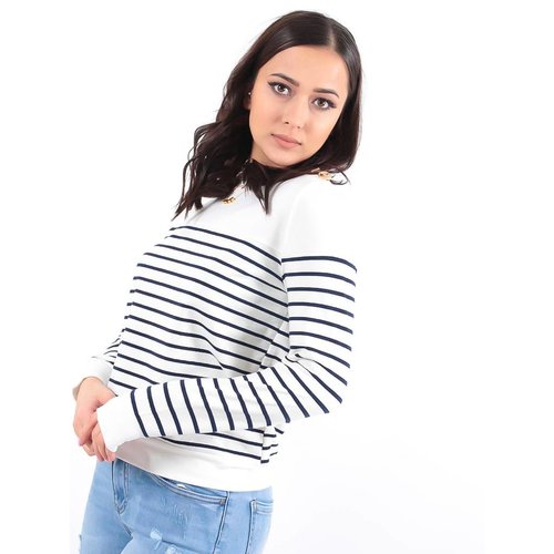 LADYLIKE FASHION Striped sweater blue LADYLIKE FASHION Striped sweater blue