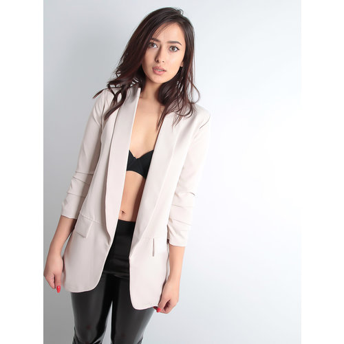 LADYLIKE FASHION Beige Blazer With Ruffled Sleeves LADYLIKE FASHION Beige Blazer With Ruffled Sleeves