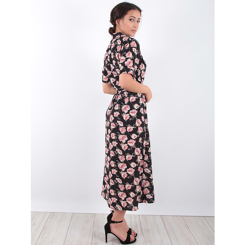 LADYLIKE FASHION Shirt Dress Black Flower Print Black LADYLIKE FASHION Shirt Dress Black Flower Print Black