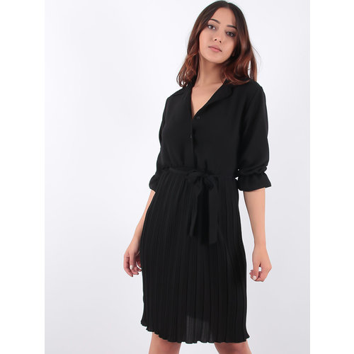 LADYLIKE FASHION Dress Pleated Black LADYLIKE FASHION Dress Pleated Black