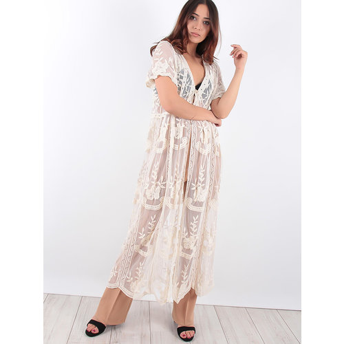 LADYLIKE FASHION Lace Kimono Beige LADYLIKE FASHION Lace Kimono Beige