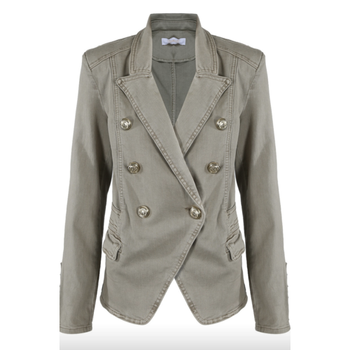 LADYLIKE FASHION Taupe Denim Military Blazer LADYLIKE FASHION Taupe Denim Military Blazer