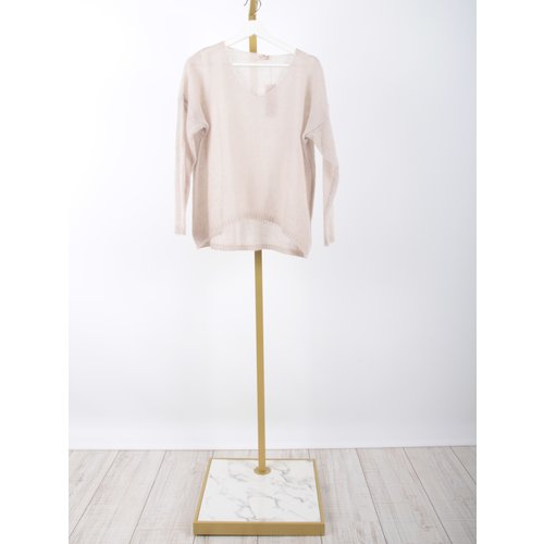 LADYLIKE FASHION Soft V-Neck Jumper Sand LADYLIKE FASHION Soft V-Neck Jumper Sand