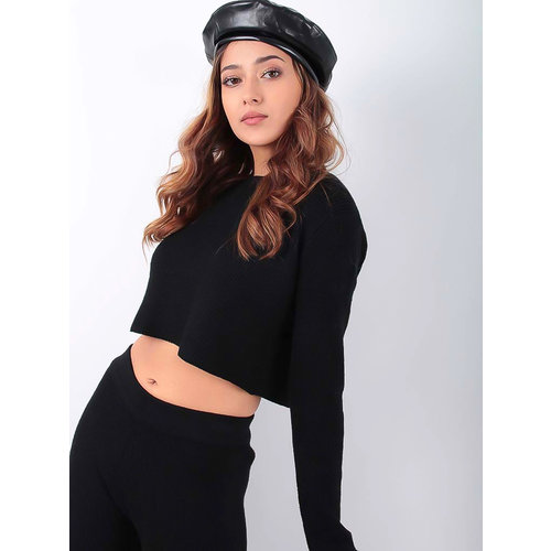 LADYLIKE FASHION Ribbed Jumper Black LADYLIKE FASHION Ribbed Jumper Black