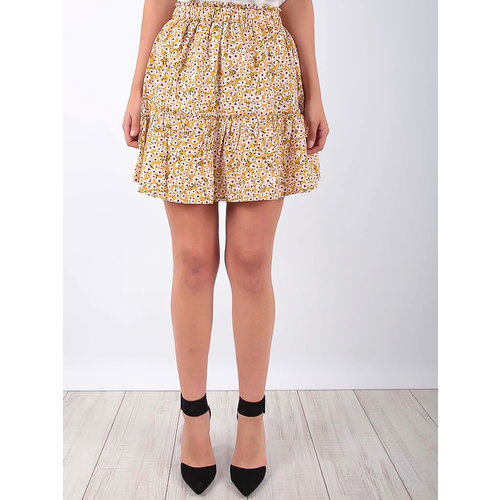LADYLIKE FASHION Little Floral Print Ruffled Skirt Yellow LADYLIKE FASHION Little Floral Print Ruffled Skirt Yellow