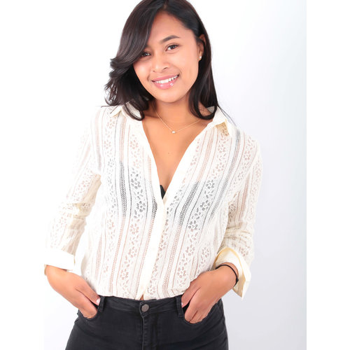 AN'GE - LADYLIKE FASHION Lace Blouse An'ge Ecru AN'GE - LADYLIKE FASHION Lace Blouse An'ge Ecru
