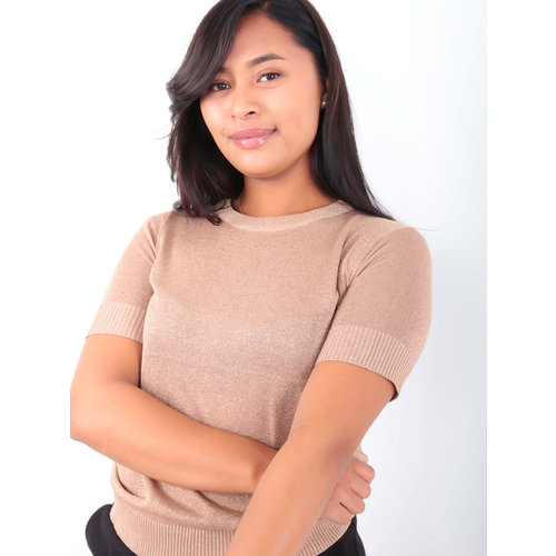 By Clara Knitted Gold Shimmer Jumper By Clara Knitted Gold Shimmer Jumper