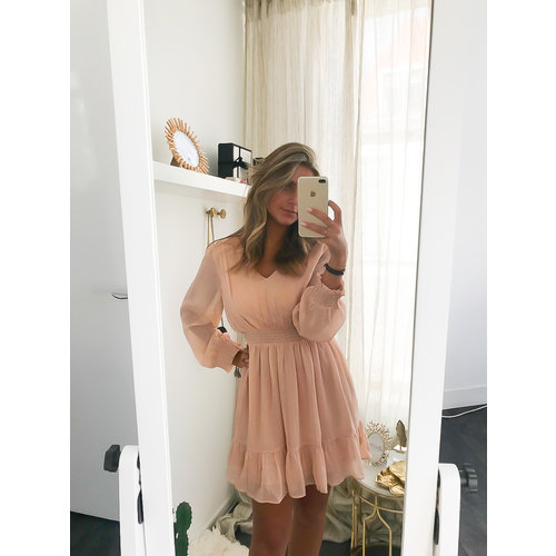 IVIVI Gold Detail V Back and Front Dress Pink IVIVI Gold Detail V Back and Front Dress Pink