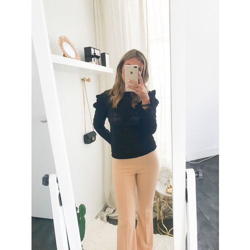 IVIVI Flared Trousers Beige IVIVI Flared Trousers Beige