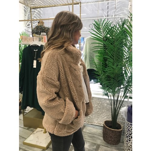 Short Teddy Coat Stone Short Teddy Coat Stone