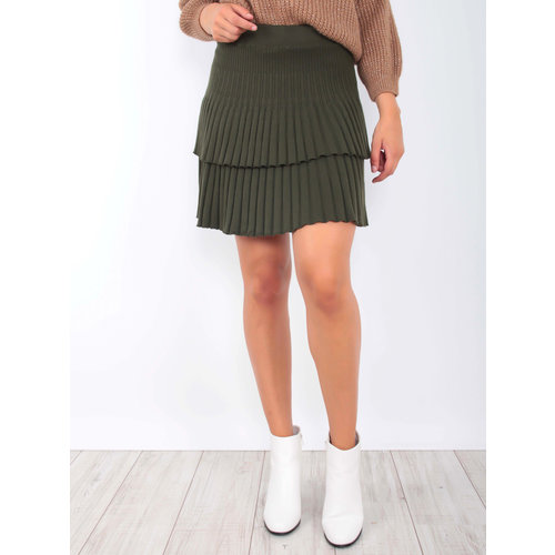 YU & ME Ribbed Knitted Skirt Green YU & ME Ribbed Knitted Skirt Green