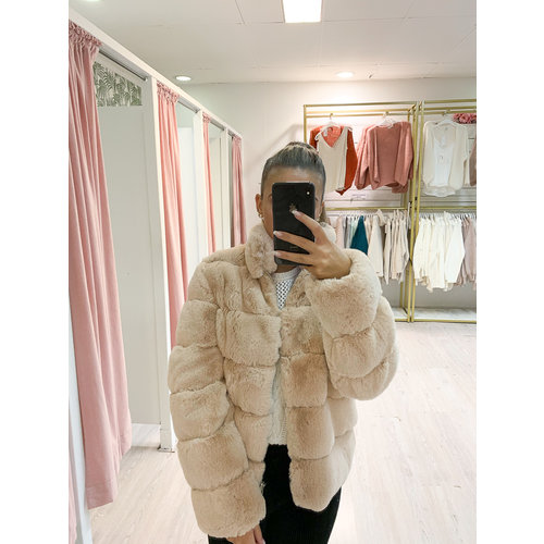 Faux Fur Jacket Beige Faux Fur Jacket Beige