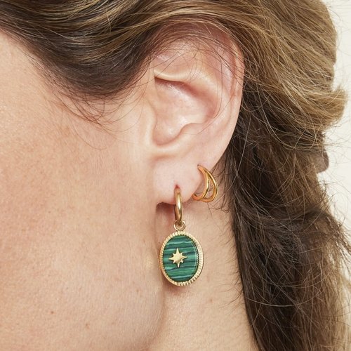 LADYLIKE FASHION Earrings Stoned Green LADYLIKE FASHION Earrings Stoned Green