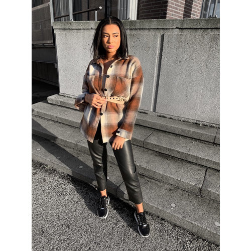 SHK Checker Jacket White/Brown SHK Checker Jacket White/Brown