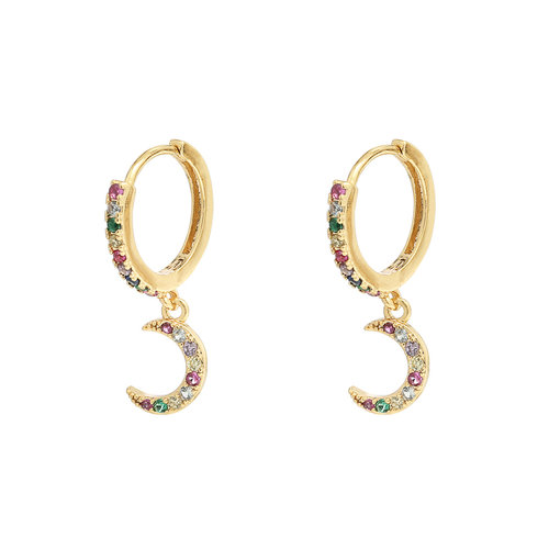 LADYLIKE THE LABEL Earrings Sparkling Moon Gold/Multi LADYLIKE THE LABEL Earrings Sparkling Moon Gold/Multi