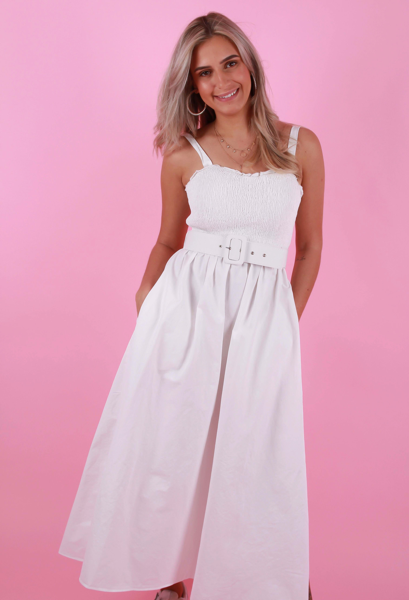 white bandeau dress