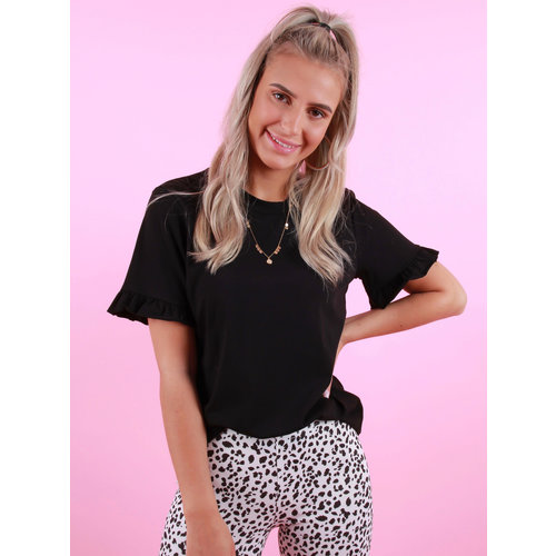 JUMELLE Basic Shirt Ruffle Sleeve Black JUMELLE Basic Shirt Ruffle Sleeve Black