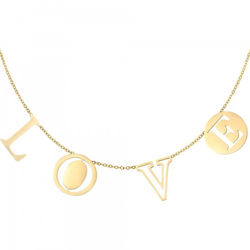 YEHWANG Necklace Letters Love Gold YEHWANG Necklace Letters Love Gold