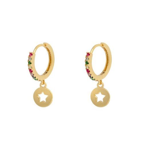 YEHWANG Earrings Shiny Star Multi Gold YEHWANG Earrings Shiny Star Multi Gold