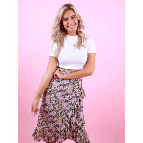 IVIVI Wikkel Rok Bloemen Print Violet IVIVI Wikkel Rok Bloemen Print Violet