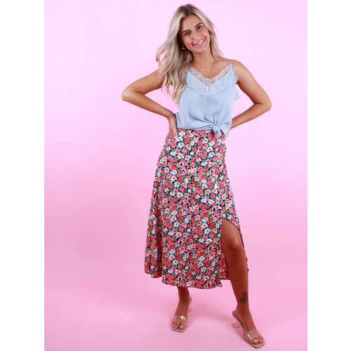 Button Skirt Roses Pink Button Skirt Roses Pink
