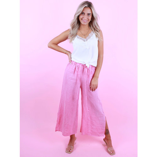 GG LUXE Linen Wide Pants Fuchsia Pink GG LUXE Linen Wide Pants Fuchsia Pink
