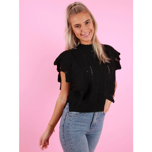 DRŌLE DE COPINE Knitted Sleeveless Jumper Black DRŌLE DE COPINE Knitted Sleeveless Jumper Black