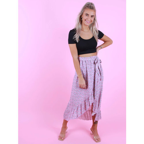 AMBIKA Bloemen Print Rok Paars AMBIKA Bloemen Print Rok Paars