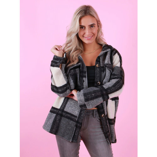BELLAVIE Checkered Jacket Black BELLAVIE Checkered Jacket Black