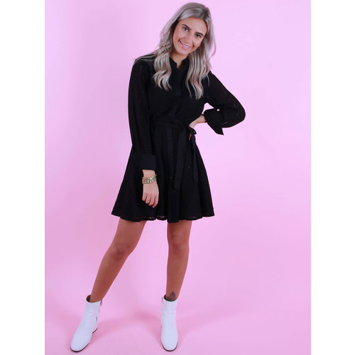 WHITE ICY Dress With Lace Detail Black WHITE ICY Dress With Lace Detail Black