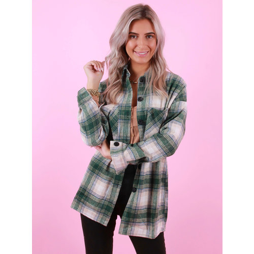 WHITE ICY Checkered Blouse Green/Blue WHITE ICY Checkered Blouse Green/Blue