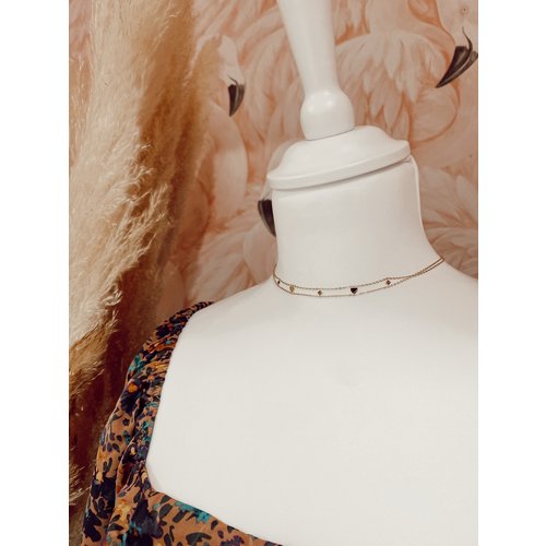 LADYLIKE FASHION Stars / Hearts Necklace Gold LADYLIKE FASHION Stars / Hearts Necklace Gold