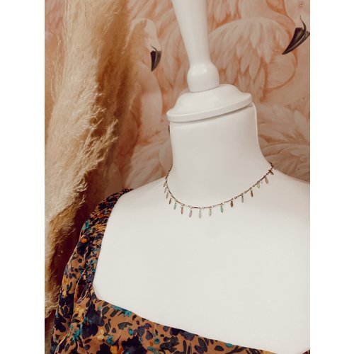 LADYLIKE FASHION Hanging Colors Necklace Gold LADYLIKE FASHION Hanging Colors Necklace Gold
