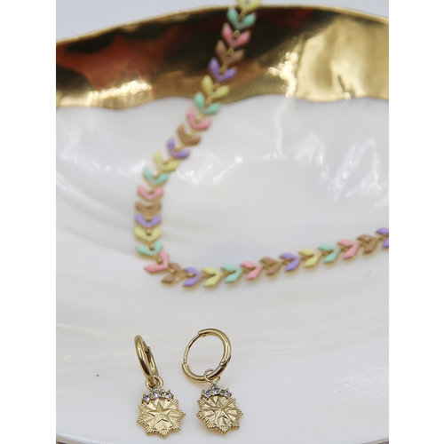 Ladylike Fashion Diamond Earrings Gold Ladylike Fashion Diamond Earrings Gold