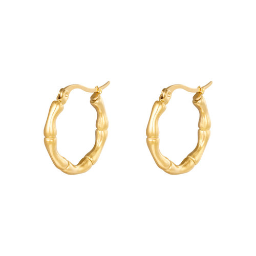 Yehwang Earrings Hoops Bamboo 22 mm Gold Yehwang Earrings Hoops Bamboo 22 mm Gold