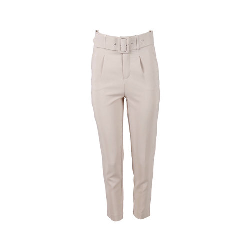Lucy Wang Trousers with Belt Beige Lucy Wang Trousers with Belt Beige
