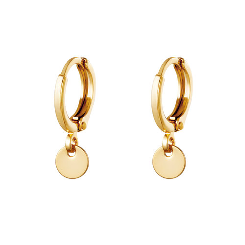 Yehwang Earrings Plain Coin Gold Yehwang Earrings Plain Coin Gold