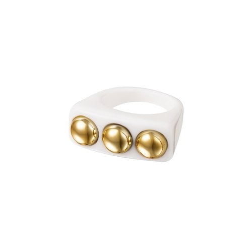 Yehwang Candy Ring Three Studs White Yehwang Candy Ring Three Studs White