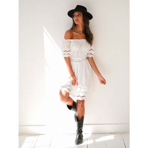 Remy Broderie Dress White Remy Broderie Dress White