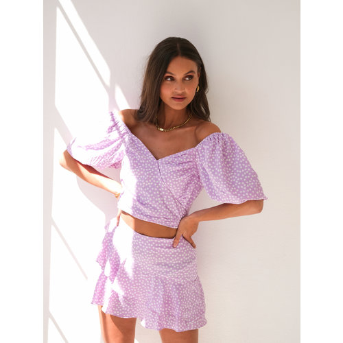 Vera & Lucy Floral Ruffle Skort Purple Vera & Lucy Floral Ruffle Skort Purple