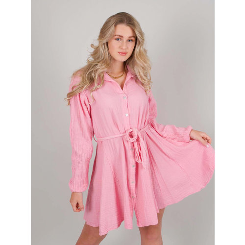Italy Moda Liz Cotton Dress Pink Italy Moda Liz Cotton Dress Pink