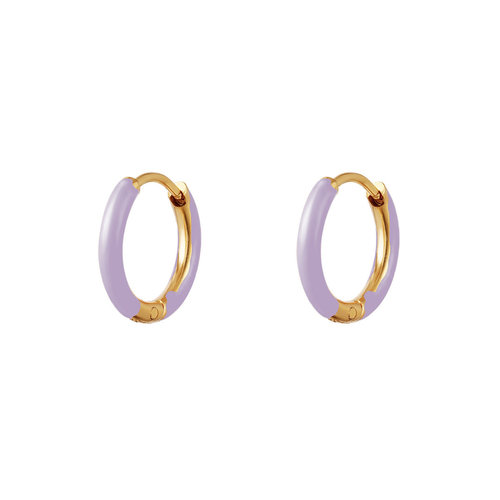 Yehwang Stainless Steel Earring Color Hoop Lilac Yehwang Stainless Steel Earring Color Hoop Lilac