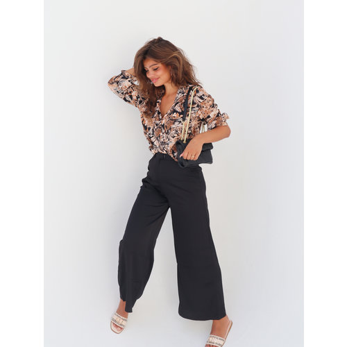 Elenza Satin Wide Leg Trousers Black Elenza Satin Wide Leg Trousers Black