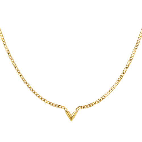 Stainless Steel Necklace Letter V Stainless Steel Necklace Letter V
