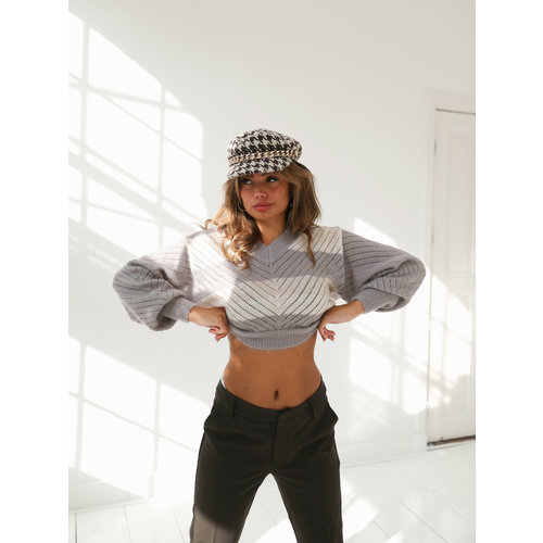 Ladylike Fashion Cap Chain Pied de Poule Brown Ladylike Fashion Cap Chain Pied de Poule Brown