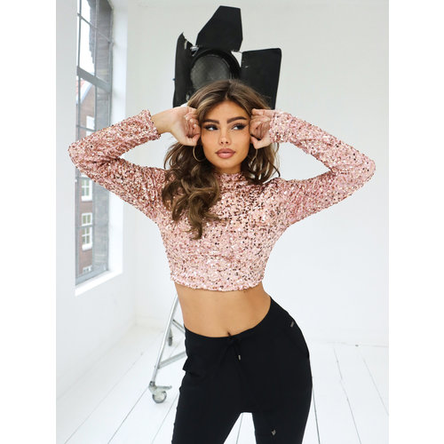 Vera & Lucy Sequin Crop Top Pink Vera & Lucy Sequin Crop Top Pink